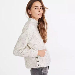 Madewell Donegal Mock Neck Side Button Sweatshirt